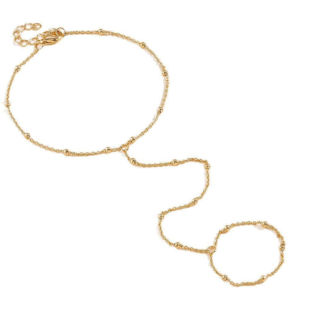 Simple Personalized All-match Design Sense Round Beads Mitten-type Bracelet