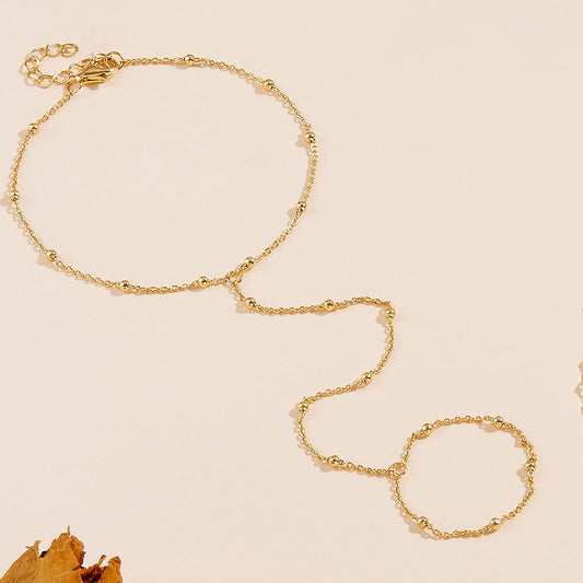 Simple Personalized All-match Design Sense Round Beads Mitten-type Bracelet